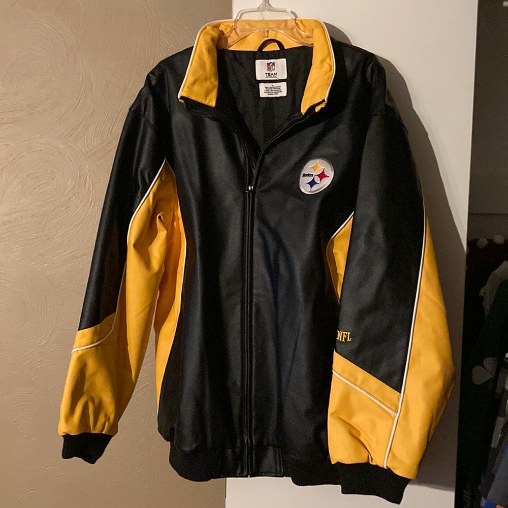 Pittsburgh Steelers Official NFL Leather Jacket Size XL